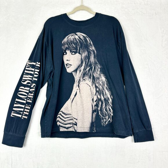 Taylor Swift The Eras Tour Tee Shirt Long Sleeve Size XL Navy Swiftie - Picture 1 of 4